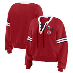 NFL San Francisco 49ers WEAR by Erin Andrews Women's Lace-Up Pullover Sweatshirt