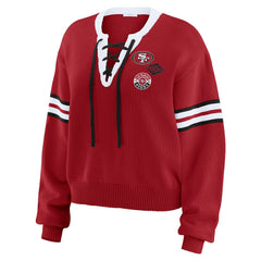 NFL San Francisco 49ers WEAR by Erin Andrews Women's Lace-Up Pullover Sweatshirt