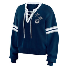 NFL Dallas Cowboys WEAR by Erin Andrews Women's Lace-Up Pullover Sweatshirt