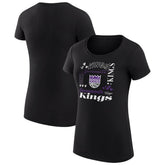 Sacramento Kings G-III 4Her by Carl Banks Women's Super-Slim Fit Lightweight Team Name Collage Graphic T-Shirt - Black cheap