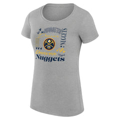 Denver Nuggets G-III 4Her by Carl Banks Women's Super-Slim Fit Lightweight Team Name Collage Graphic T-Shirt sale - Heather Gray discount