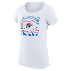 Oklahoma City Thunder G-III 4Her by Carl Banks Women's Super-Slim Fit Lightweight Team Name Collage Graphic T-Shirt - White discount