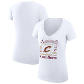 Cleveland Cavaliers G-III 4Her by Carl Banks Women's Super-Slim Fit Lightweight Team Name Collage Graphic V-Neck T-Shirt sale - White shop