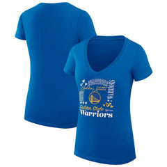 Golden State Warriors G-III 4Her by Carl Banks Women's Super-Slim Fit Lightweight Team Name Collage Graphic V-Neck T-Shirt sale - Royal sale