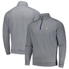 Houston Astros Peter Millar Perth Sugar Stripe Performance Quarter-Zip Top - Navy