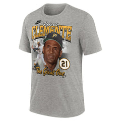 Roberto Clemente Pittsburgh Pirates Cooperstown Collection Player Local T-Shirt - Heather Gray | Nike