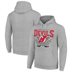 New Jersey Devils Starter Team Logo Graphic Fleece Tri-Blend Pullover Hoodie