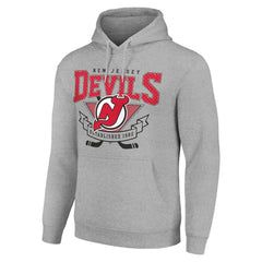 New Jersey Devils Starter Team Logo Graphic Fleece Tri-Blend Pullover Hoodie