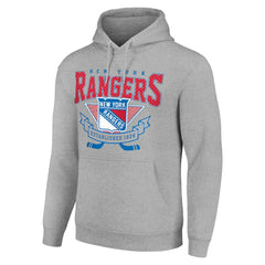 New York Rangers Starter Team Logo Graphic Fleece Tri-Blend Pullover Hoodie