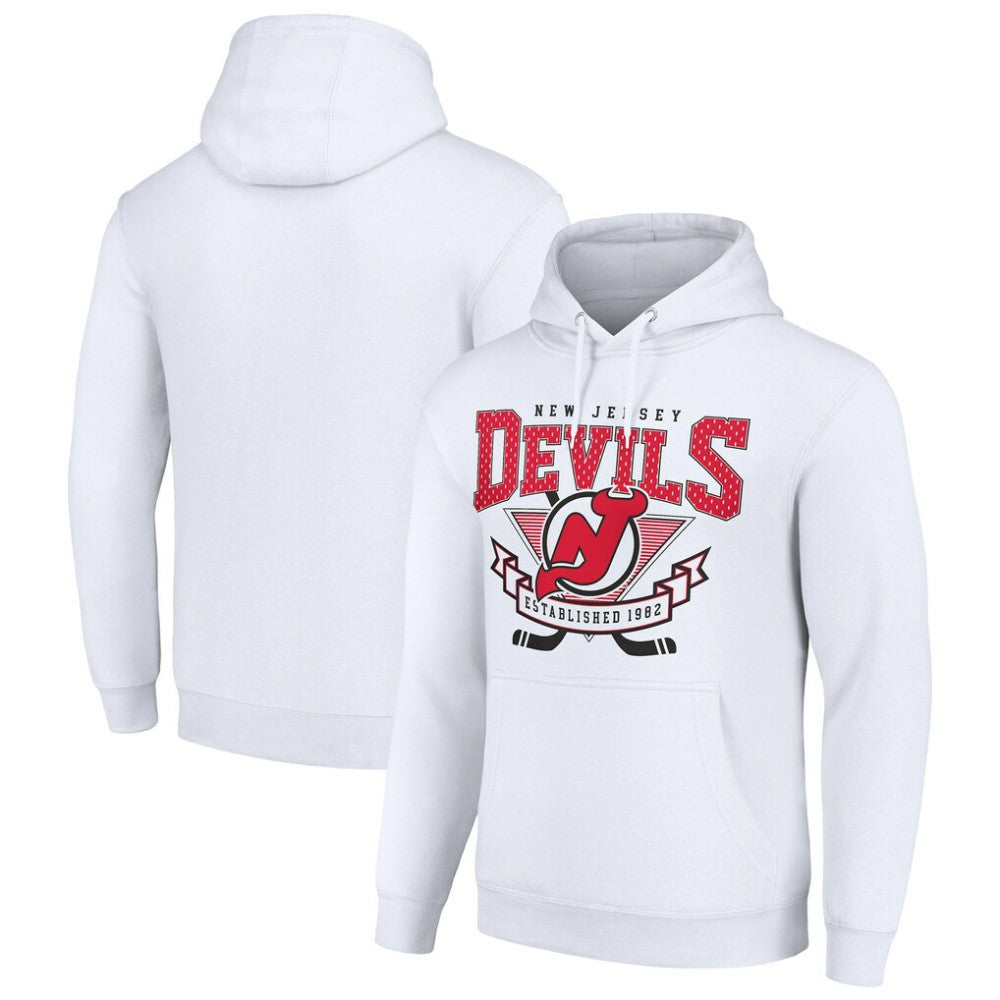 New Jersey Devils Starter Team Logo Graphic Fleece Tri-Blend Pullover Hoodie