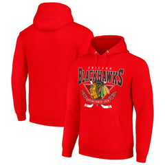 Chicago Blackhawks Starter Team Logo Graphic Fleece Tri-Blend Pullover Hoodie