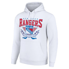 New York Rangers Starter Team Logo Graphic Fleece Tri-Blend Pullover Hoodie