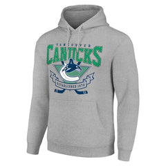 Vancouver Canucks Starter Team Logo Graphic Fleece Tri-Blend Pullover Hoodie