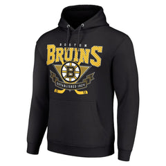 Boston Bruins Starter Team Logo Graphic Fleece Tri-Blend Pullover Hoodie