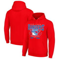New York Rangers Starter Team Logo Graphic Fleece Tri-Blend Pullover Hoodie