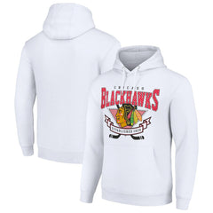 Chicago Blackhawks Starter Team Logo Graphic Fleece Tri-Blend Pullover Hoodie