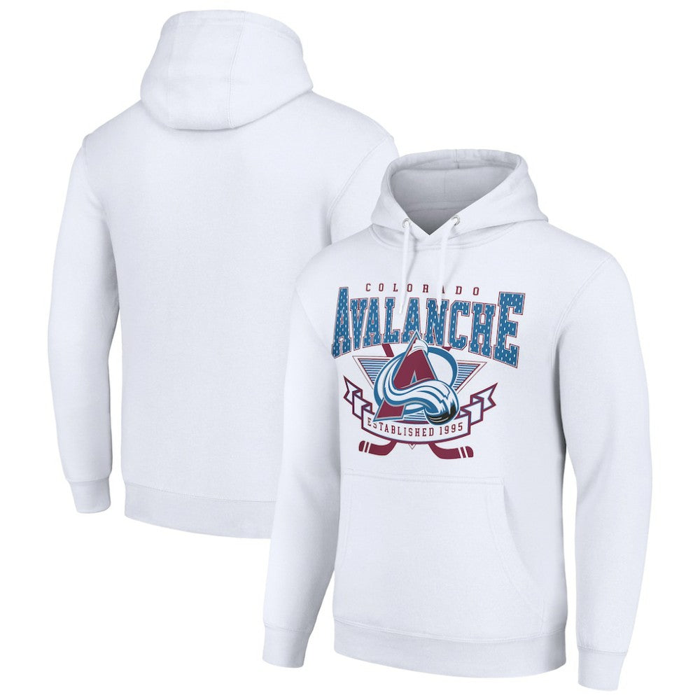 Colorado Avalanche Starter Team Logo Graphic Fleece Tri-Blend Pullover Hoodie