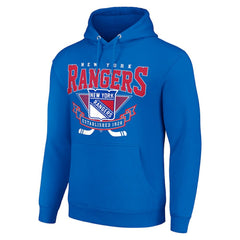 New York Rangers Starter Team Logo Graphic Fleece Tri-Blend Pullover Hoodie