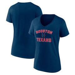 NFL Houston Texans Women's Secondary Logo Victory Arch V-Neck T-Shirt