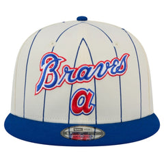 Atlanta Braves Jersey Pinstripe 9FIFTY Snapback Hat - White | New Era