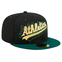 Athletics Shadow Stitch 59FIFTY Fitted Hat - Black | New Era