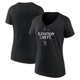 Colorado Rockies Women's Elevation V-Neck T-Shirt - Black