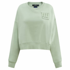 NFL New York Giants Pro Standard Women's Oversized Cropped Neutral Pullover Sweatshirt