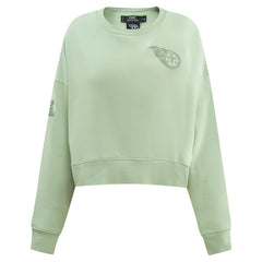 NFL Tennessee Titans Pro Standard Women's Oversized Cropped Neutral Pullover Sweatshirt