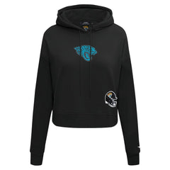 NFL Jacksonville Jaguars Pro Standard Women's Jeweled Cropped Pullover Hoodie