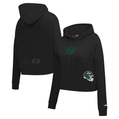 NFL New York Jets Pro Standard Women's Jeweled Cropped Pullover Hoodie