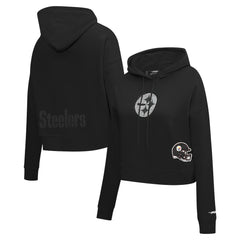NFL Pittsburgh Steelers Pro Standard Women's Jeweled Cropped Pullover Hoodie