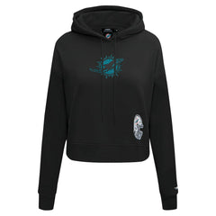 NFL Miami Dolphins Pro Standard Women's Jeweled Cropped Pullover Hoodie