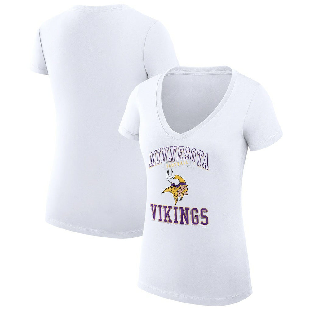 NFL Minnesota Vikings G-III 4Her by Carl Banks Women's Super-Slim Fit Lightweight Team Logo Graphic V-Neck T-Shirt
