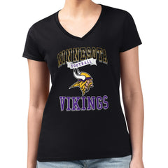 NFL Minnesota Vikings G-III 4Her by Carl Banks Women's Super-Slim Fit Lightweight Team Logo Graphic V-Neck T-Shirt