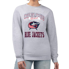 Columbus Blue Jackets G-III 4Her by Carl Banks Women's Team Logo Tri-Blend Fleece Pullover Sweatshirt