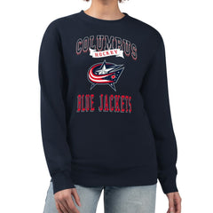 Columbus Blue Jackets G-III 4Her by Carl Banks Women's Team Logo Tri-Blend Fleece Pullover Sweatshirt