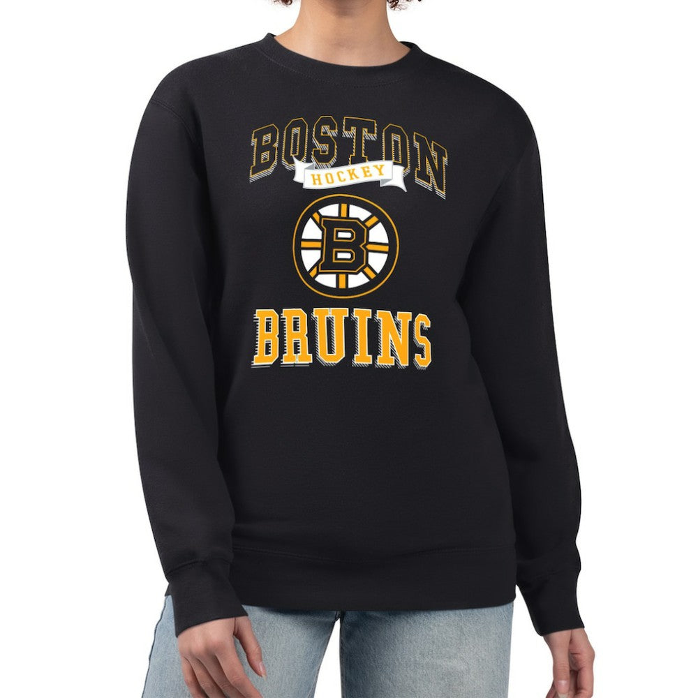 Boston Bruins G-III 4Her by Carl Banks Women's Team Logo Tri-Blend Fleece Pullover Sweatshirt