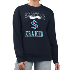 Seattle Kraken G-III 4Her by Carl Banks Women's Team Logo Tri-Blend Fleece Pullover Sweatshirt