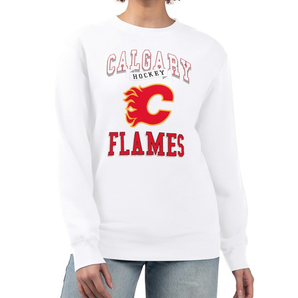 Calgary Flames G-III 4Her by Carl Banks Women's Team Logo Tri-Blend Fleece Pullover Sweatshirt