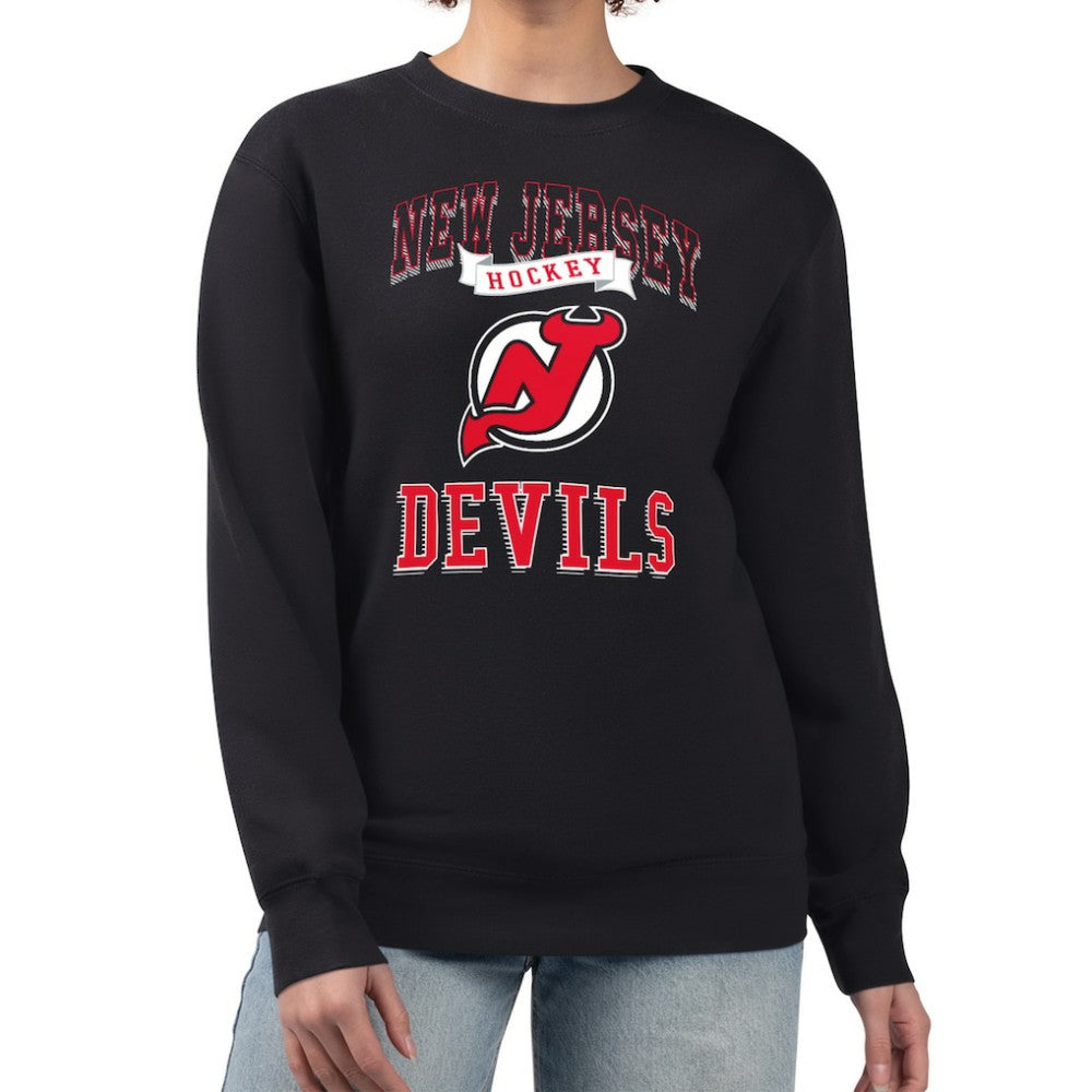 New Jersey Devils G-III 4Her by Carl Banks Women's Team Logo Tri-Blend Fleece Pullover Sweatshirt