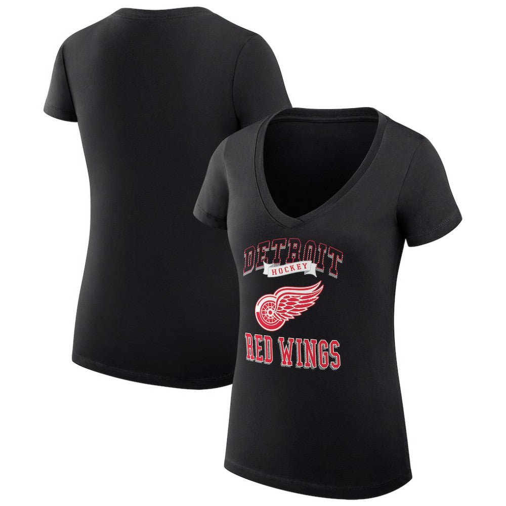 Detroit Red Wings G-III 4Her by Carl Banks Women's Super-Slim Fit Lightweight Team Logo Graphic V-Neck T-Shirt