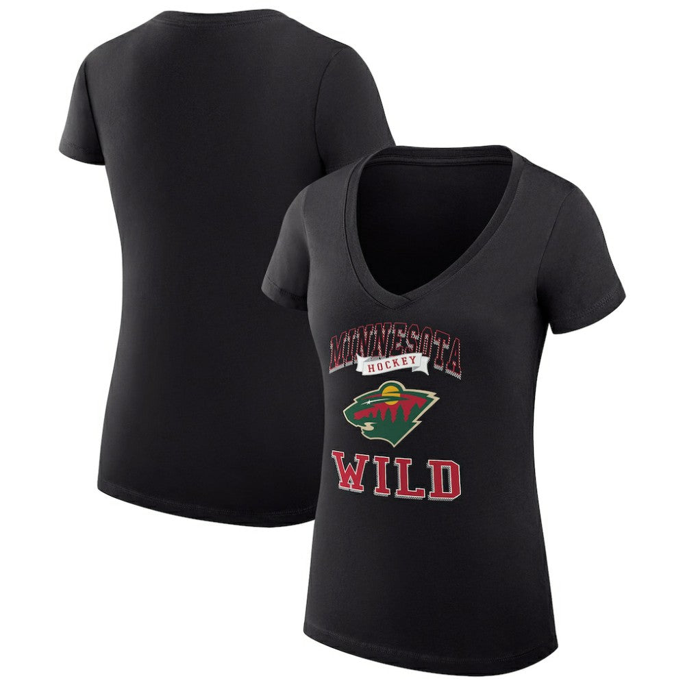 Minnesota Wild G-III 4Her by Carl Banks Women's Super-Slim Fit Lightweight Team Logo Graphic V-Neck T-Shirt
