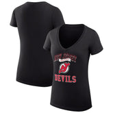 New Jersey Devils G-III 4Her by Carl Banks Women's Super-Slim Fit Lightweight Team Logo Graphic V-Neck T-Shirt