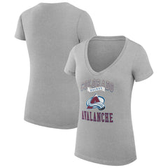 Colorado Avalanche G-III 4Her by Carl Banks Women's Super-Slim Fit Lightweight Team Logo Graphic V-Neck T-Shirt