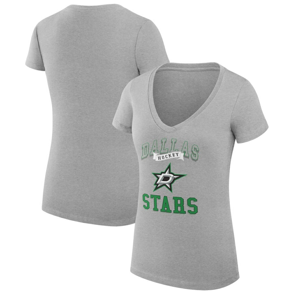 Dallas Stars G-III 4Her by Carl Banks Women's Super-Slim Fit Lightweight Team Logo Graphic V-Neck T-Shirt
