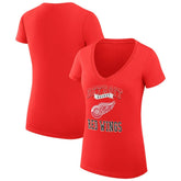 Detroit Red Wings G-III 4Her by Carl Banks Women's Super-Slim Fit Lightweight Team Logo Graphic V-Neck T-Shirt