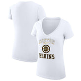 Boston Bruins G-III 4Her by Carl Banks Women's Super-Slim Fit Lightweight Team Logo Graphic V-Neck T-Shirt