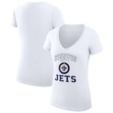 Winnipeg Jets G-III 4Her by Carl Banks Women's Super-Slim Fit Lightweight Team Logo Graphic V-Neck T-Shirt