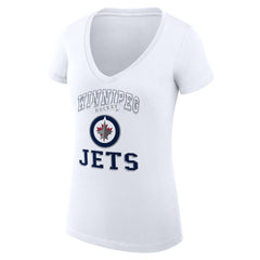 Winnipeg Jets G-III 4Her by Carl Banks Women's Super-Slim Fit Lightweight Team Logo Graphic V-Neck T-Shirt