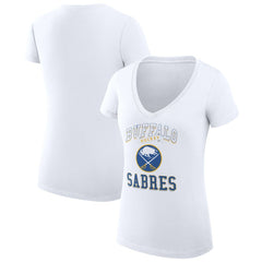 Buffalo Sabres G-III 4Her by Carl Banks Women's Super-Slim Fit Lightweight Team Logo Graphic V-Neck T-Shirt